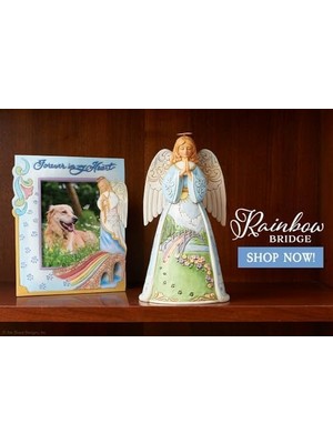 Bliss Store Jim Shore Heartwood Gökkuşağı Köprüsü Evcil Hayvan Yas Melek Figürü, 22,75 Cm, Çok Renkli