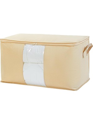 Home Textile Mega Boy Pvc Pencereli Bej Balıksırtı Hurç 75 x 40 x 40 cm