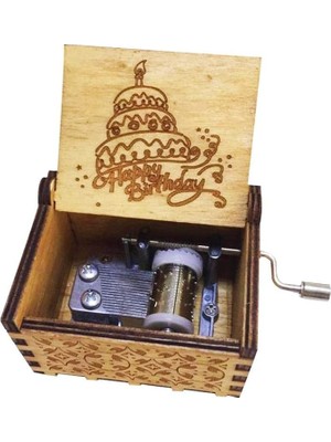 Happy Birthday Iyi Ki Doğdun Ahşap Çevirmeli Müzik Kutusu
