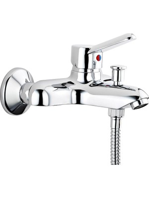 Viva Banyo Bataryası A41045, Duvardan Montaj, Krom, Seramik Kartuşlu, Pirinç Gövde