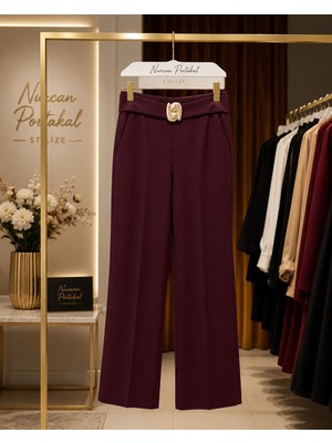 Miss Gold Tokalı Ithal Kumaş Palazzo Pantolon