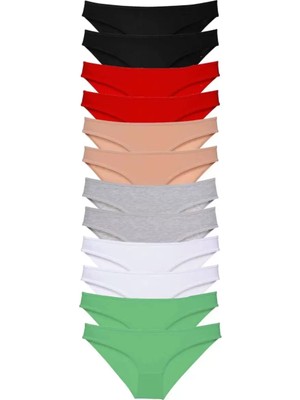 Royaleks 12 Adet Süper Eko Set Likralı Kadın Slip Külot Set 2