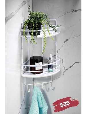 Haus Yapışkanlı Ömür Boyu Paslanmaz Kristal Ayarlanabilir Raf Banyo Düzenleyici Şampuanlık Lk-02 Bbbk