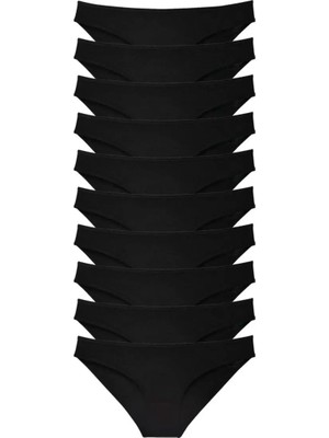 Royaleks 10 Adet Süper Eko Set Likralı Kadın Slip Külot Siyah