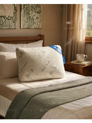 FourForce Comfort Organic Cotton Visco Yastık, 60X40/14, Bed Pillow, Organic Cotton