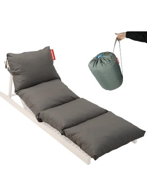 FourForce Pofuduk Şezlong Minderi 60X180X12CM Su Itici,katlanır,uv Güneş Dayanımı, Fermuar (Antrasit)