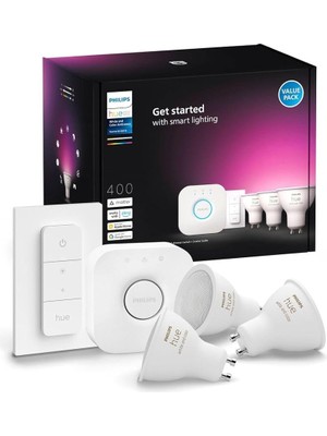 FourForce Huewca 4.2W GU10 Renkli Spot Akıllı Ampul 3'lü Başlangıç Seti (Kumandalı)