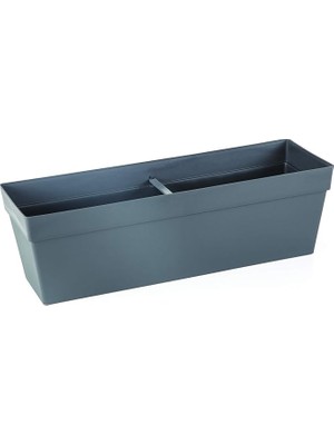 FourForce YB02 Yalı Balkon Saksı Drenaj Aparatlı 51,5cm, 10,8 Litre Antrasit
