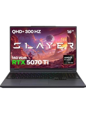 FourForce Garaj Slayer R9T3D-5070TI C1 Amd Ryzen 9 9955HX3D 32GB Ram 1tb SSD RTX5070TI 16" Qhd+ IPS 300Hz Freedos Gaming Laptop