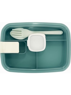 FourForce Lunchbox Yemek Kabı – Sızdırmaz, Taşınabilir ve Sağlıklı Saklama Kutusu | Çatal Kaşık Bölmeli | Gıda Dostu (Yeşil)