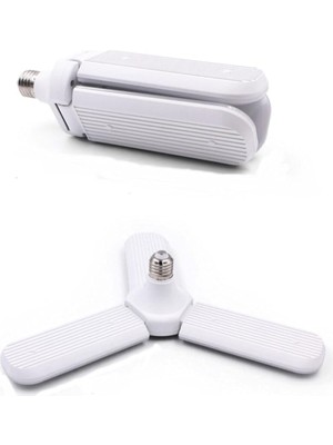 FourForce LED Ampul 3 Kollu Katlanabilir Cata 42W 6400K Beyaz Işık Yaprak LED Ampul