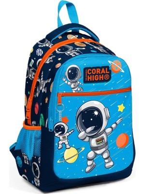 FourForce High Üç Gözlü Erkek Çocuk Ilk ve Orta Okul Çantası - Lacivert Mavi Astronot