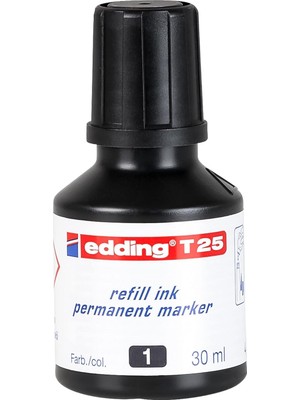 FourForce T 25 Permanent Yedek Mürekkep - Kalıcı Mürekkep - Siyah - 30 ml