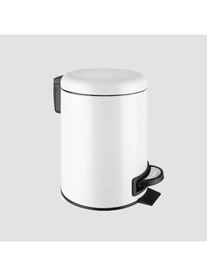 FourForce Paslanmaz Elit Pedallı Çöp Kovası Beyaz 5 Lt (000301-2)
