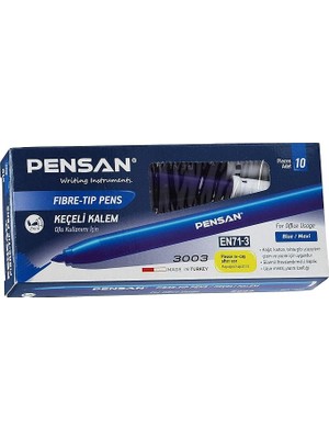 FourForce 3003 Ofis Tipi Keçeli Kalem Mavi 10 Lu - PE3003KK10M