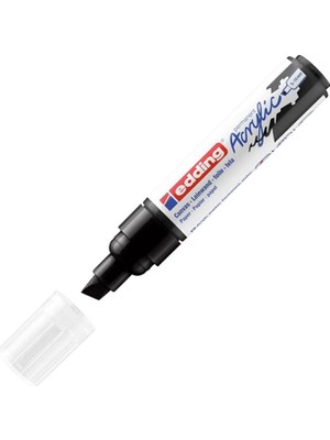 FourForce 5000 Akrilik Kalem Geniş - Siyah - 1 Su Geçirmez Akrilik Markör - Kesik Ucu 5-10 mm