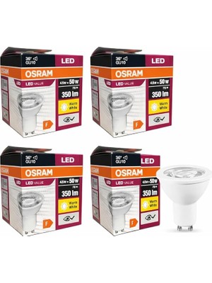 FourForce 4,5W GU10 LED Ampul - 350 Lumen, 3000K Sarı Işık, 36° Işık Açısı, 15.000 Saat Ömür, Enerji Verimli (10)