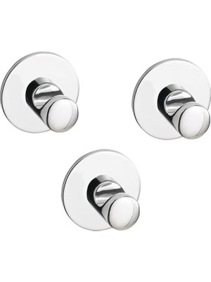 FourForce Skoghall Kanca, Kendinden Yapışkanlı, Krom Kaplama, 3 Adet, 160 x 100 mm