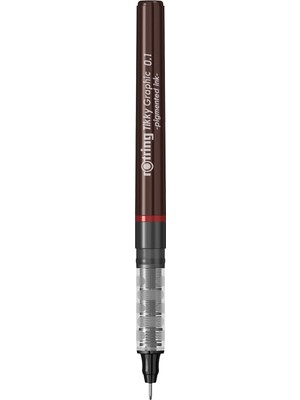 FourForce Tikky Graphic Keçe Uçlu Teknik Çizim Kalemi, 0,1 Mm, Siyah Mürekkep, Kahverengi