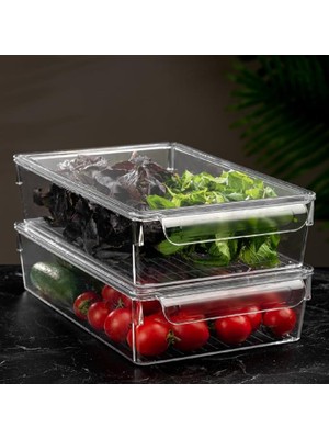 FourForce Home 2nanli Kapaklı Buzdolabı Düzenleyici Buzdolabı Içi Düzenleyici Organizer, Meleni Home