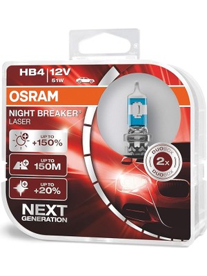 FourForce Night Breaker Laser Hb4 Ampul 9006NL -%150 Daha Fazla Işık