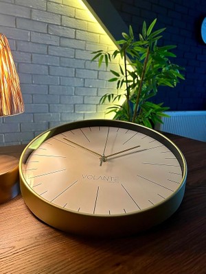 FourForce Modern Duvar Saatleri Noble Serisi 35 cm Ø Gerçek Cam Ev/ofis/mutfak/sınıf/okul Sessiz & Akar (Ltın)
