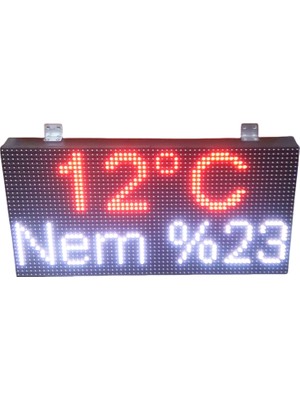 Ledmer 32X64CM P10 Rgb LED Saat-Tarih-Sıcaklık-Nem Göstergesi