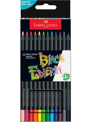 FourForce Black Edition Renkli Kalemler - 12 Sayı, Siyah Ahşap ve Süper Yumuşak Çekirdek Kurşun, Yetişkin Boyama, Sanatçılar ve Yeni Başlayanlar Için Profesyonel Kalite Renkli Kalemler