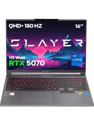FourForce Garaj Slayer X7T-5070 C3 Intel Core I7 14650HX 32GB Ram 2tb SSD RTX5070 16" Qhd+ 180Hz IPS Freedos Oyuncu Laptop