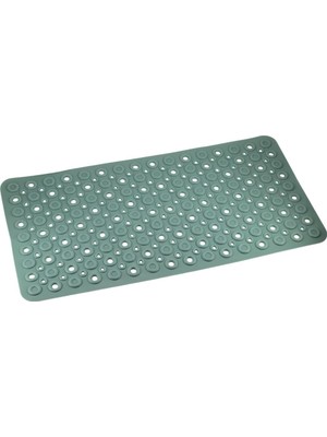 FourForce Serisi Banyo - Küvet Içi Kaydırmaz Vantuzlu Oluklu Desenli Diktördgen Paspas 67,5 x 34,5 Cm, Yeşil