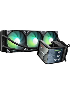FourForce Panorama Se 360 Argb 360MM Aıo Dönebilen 6.5 '' Amoled Kavisli Ekran 3D Anamorfik Etkisi Özelleştirilebilir Aıo Soğutucu 360MM Asetek Adela 280 W Tdp Argb Fan Intel Lga 1851/1700/1200/115X Amd