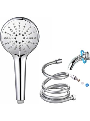 FourForce Duş Seti / 3 Fonksiyonlu Yüksek Dayanımlı Abs Duş Başlığı + 170CM Ekstra Uzun Duş Hortumu/nerolıa