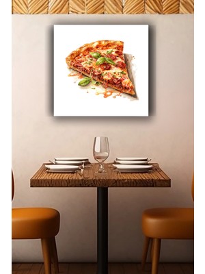 Lucena Pepperoni Pizza Metal Tablo Italyan Mutfak Temalı Dekoratif Modern Duvar Tablosu