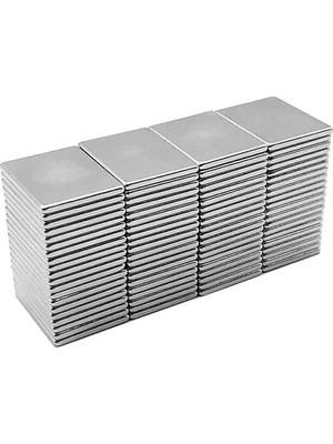 FourForce Magneteksan 15X10X1 mm Neodyum Mıknatıs, Ndfeb Daimi Neodim Mıknatıs, Nikel Kaplama (25 Adet)