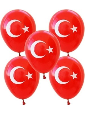 FourForce Yıldız Türk Bayraklı Balon 20 Adet