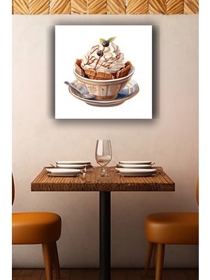 Lucena Külahlı Dondurma Metal Tablo Cafe ve Tatlı Temalı Dekoratif Modern Duvar Tablosu