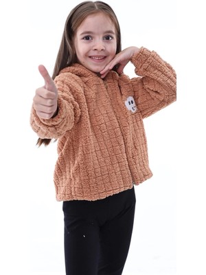 Aden Kids Unisex Çocuk Kareli Peluş Hırka - Astar Detaylı, 1-5 Yaş, Kışlık