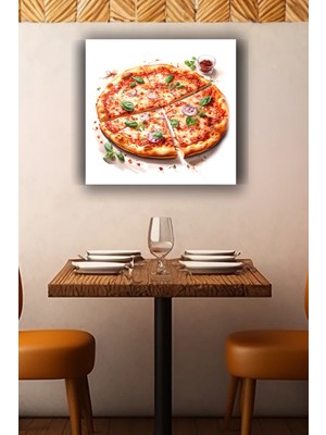 Lucena Pizza Metal Tablo Italyan Mutfak Temalı Modern Dekoratif Mutfak Duvar Tablosu