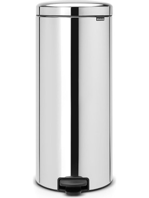 FourForce Pedallı-Çöp Kutusu Iç Kova ile Metal, Plastik Metal, Glänzender Stahl, 30 Liter