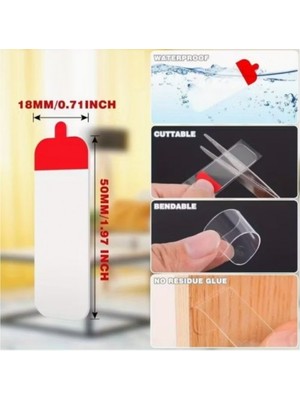 Ozcmax 60 Parça Kolay Açılır Güçlü Çift Taraflıı Bant 18MMX50MM