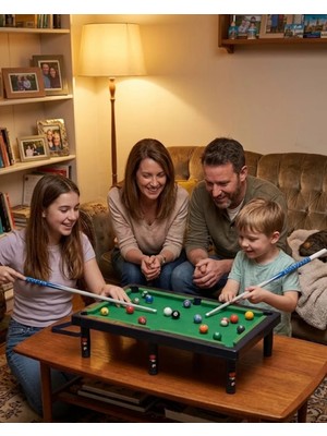 Zero Land Cosmotex Çocuklar Için Bilardo Seti Masaüstü Snooker ve Pool Oyuncak