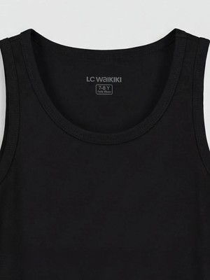 LC Waikiki Siyah Bisiklet Yaka Erkek Çocuk Atlet