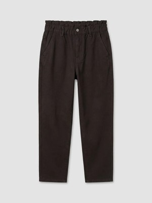 LC Waikiki Kahverengi Beli Lastikli Slouchy Fit Kadın Jean Pantolon