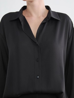 LC Waikiki Siyah Regular Fit Kadın Gömlek