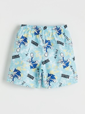 LC Waikiki Mavi Sonic Baskılı Erkek Çocuk Deniz Şortu