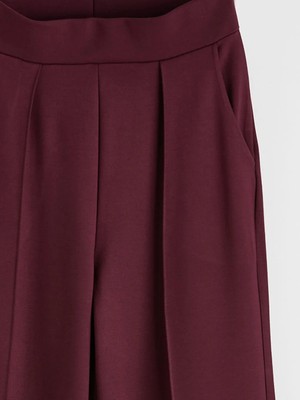 LC Waikiki Bordo Standart Fit Geniş Paça Kadın Pantolon