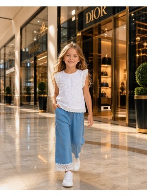 Sy Store Beyaz Tshirt & Denim Pantolon Takımı