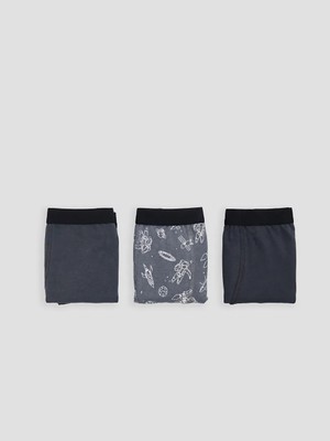 LC Waikiki Gri Desenli Erkek Çocuk Boxer 3'lü
