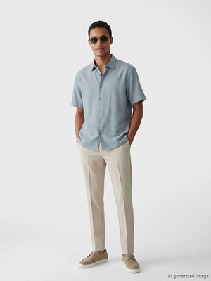 LC Waikiki Mavi Regular Fit Erkek Gömlek