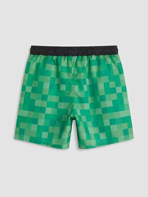 LC Waikiki Yeşil Minecraft Baskılı Erkek Çocuk Deniz Şortu